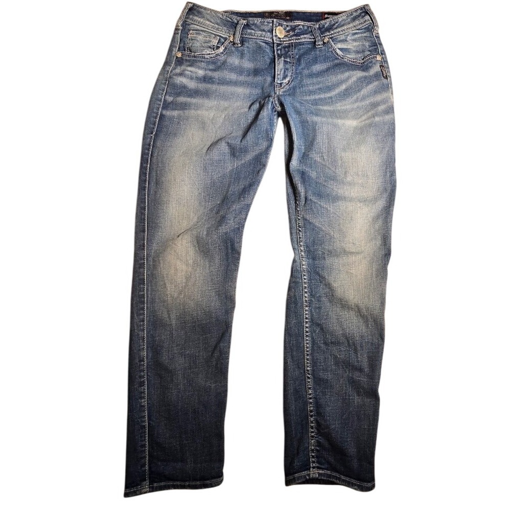 Silver Jeans Co Boyfriend Super Stretch Mid Rise M Wash 31x25 faded Distressed